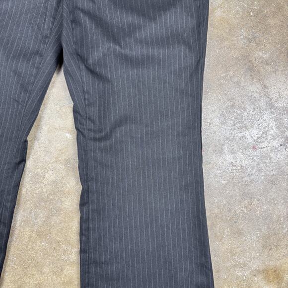Banana Republic Women’s Pinstripe Flare Trousers Size 10 Gray Wool Blend Pants - Picture 3 of 13